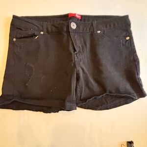Bongo Black Denim Shorts Distressed Vintage - "holy grail" 90’s Grunge SZ 13
